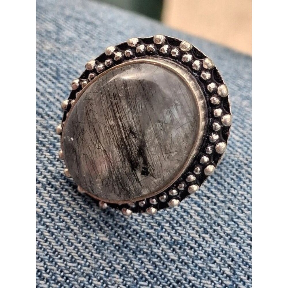 Rutilated quartz boho whimsygoth ring